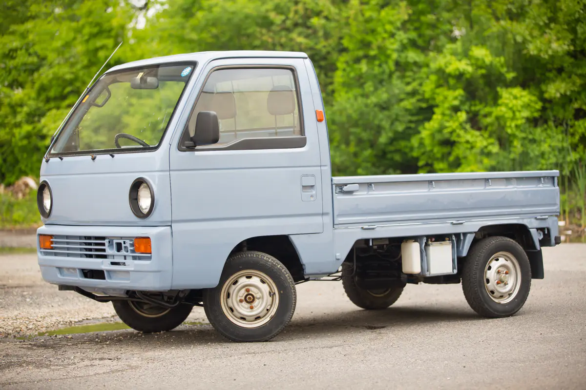 1989 Honda Acty Attack, a blue Kei Truck, for sale at Street Legal Mini Trucks in Philadelphia, PA (photo 2 of 12)