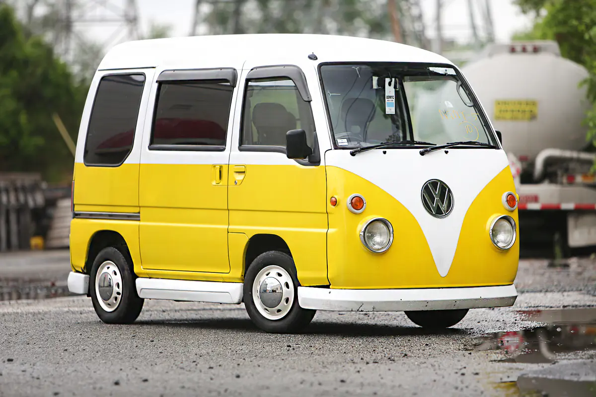 1993 Subaru Sambar VW Van, a Kei Van, for sale at Street Legal Mini Trucks in Philadelphia, PA (photo 1 of 6)