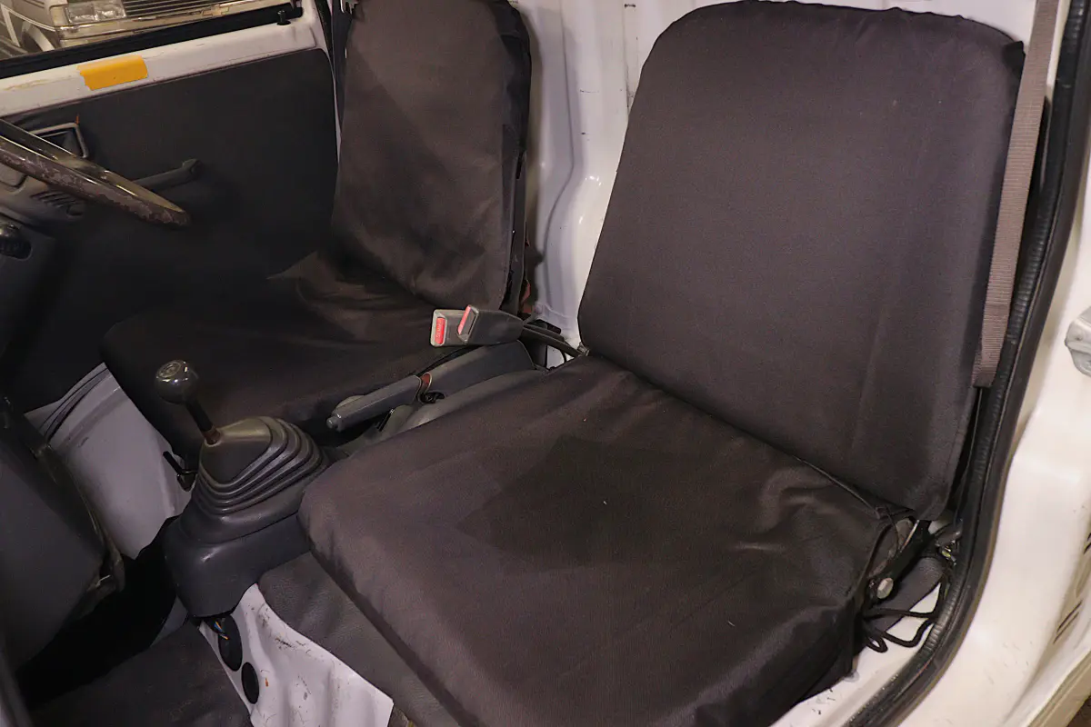 1995 Daihatsu Hijet 4x4 Kei Truck, cab interior with seats, for sale at Duncan Imports in Christiansburg, VA
