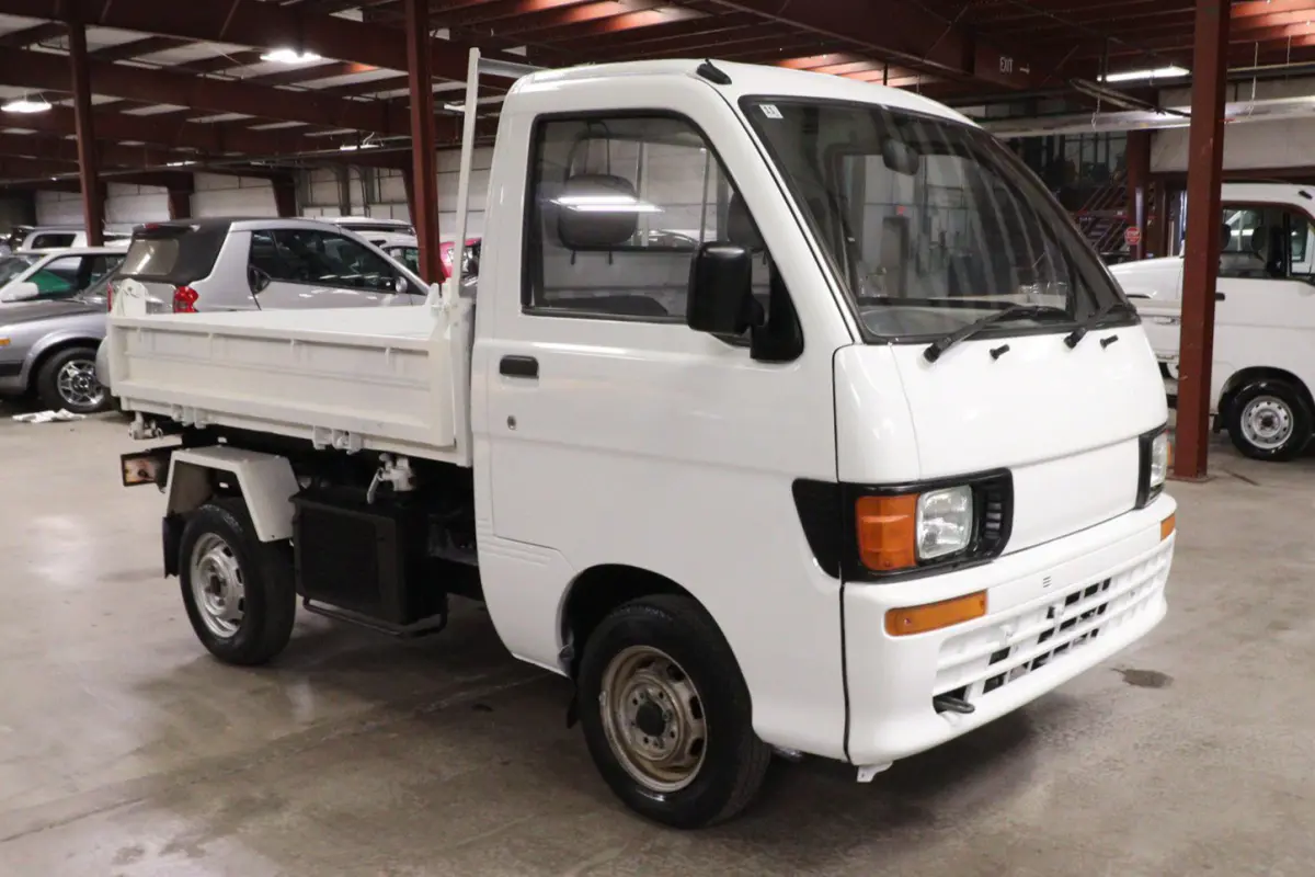 1995 Daihatsu Hijet 4x4 Kei Truck, front three-quarter view, for sale at Duncan Imports in Christiansburg, VA