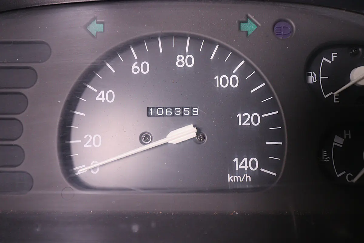 1995 Daihatsu Hijet 4x4 Kei Truck, odometer and speedometer, for sale at Duncan Imports in Christiansburg, VA