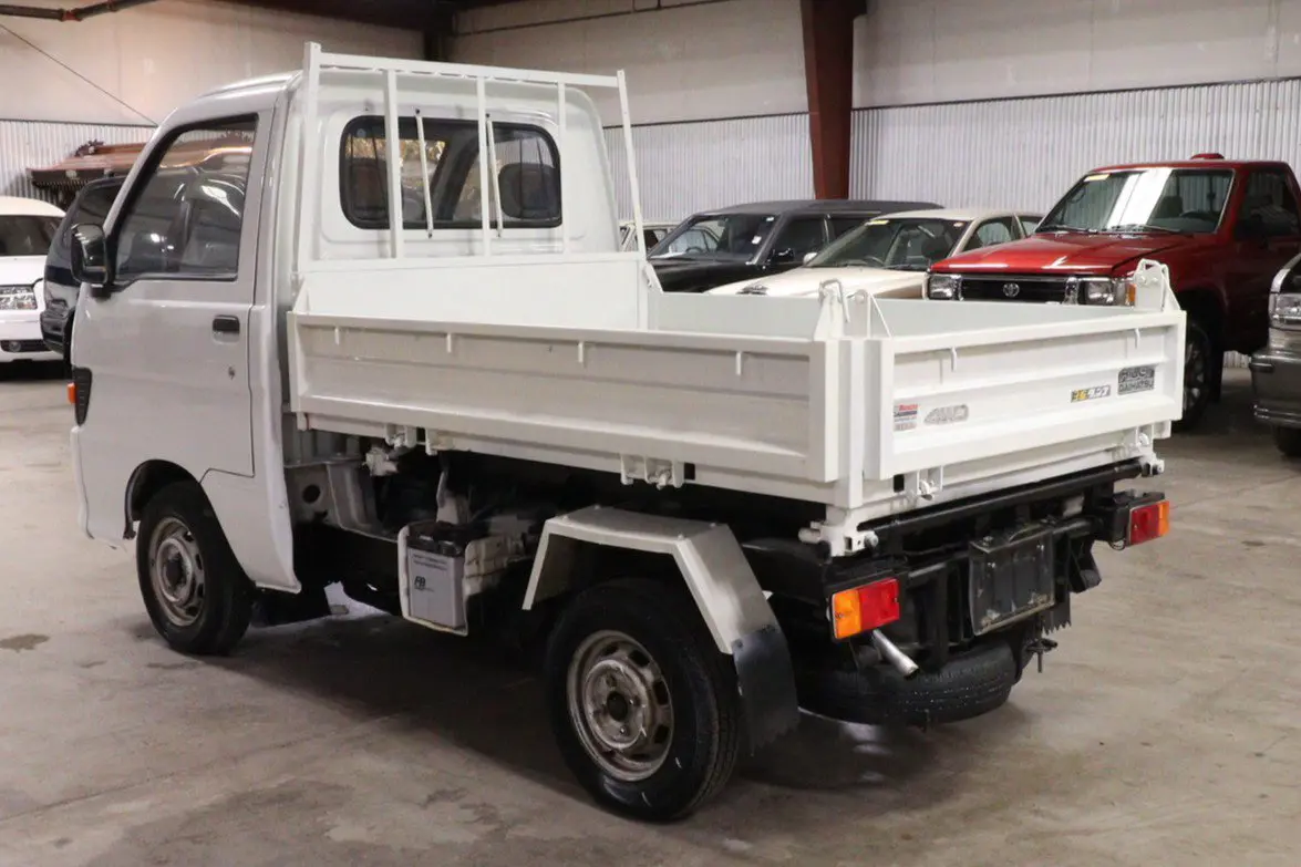 1995 Daihatsu Hijet 4x4 Kei Truck, rear three-quarter view, for sale at Duncan Imports in Christiansburg, VA