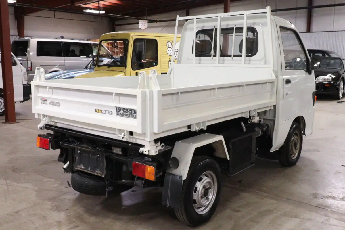 1995 Daihatsu Hijet 4x4 Kei Truck, rear three-quarter view, for sale at Duncan Imports in Christiansburg, VA