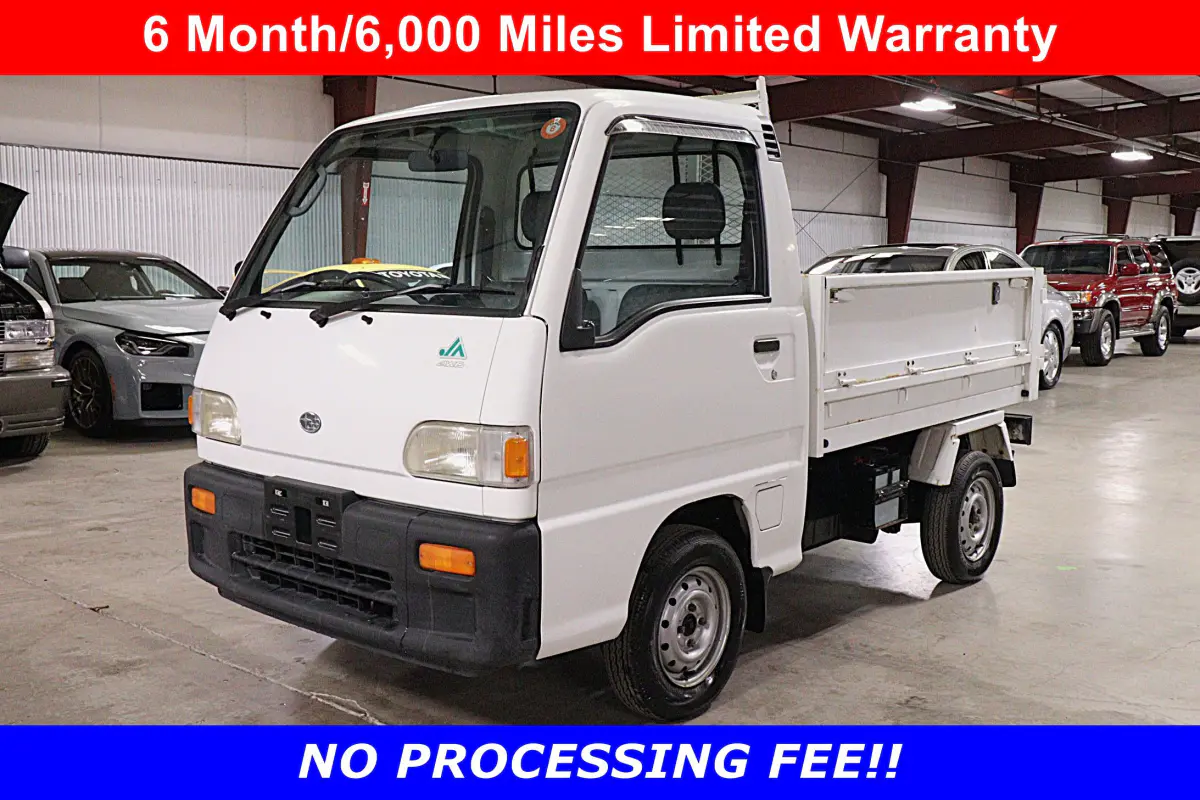 1996 Subaru Sambar 4x4 Kei Truck, front three-quarter view, for sale at Duncan Imports in Christiansburg, VA