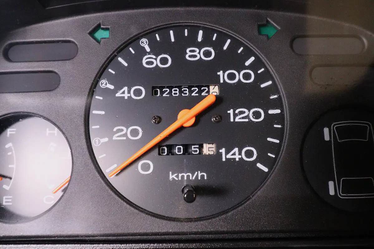 1996 Subaru Sambar 4x4 Kei Truck, odometer and speedometer, for sale at Duncan Imports in Christiansburg, VA