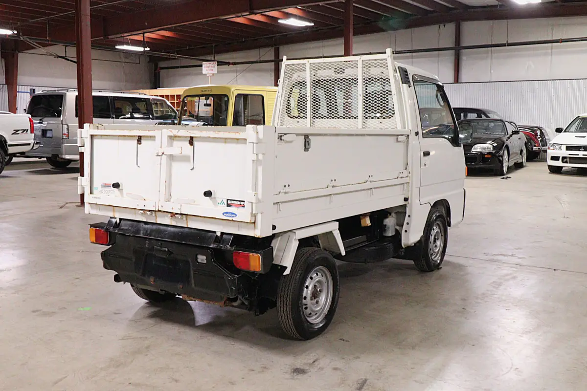 1996 Subaru Sambar 4x4 Kei Truck, rear three-quarter view, for sale at Duncan Imports in Christiansburg, VA