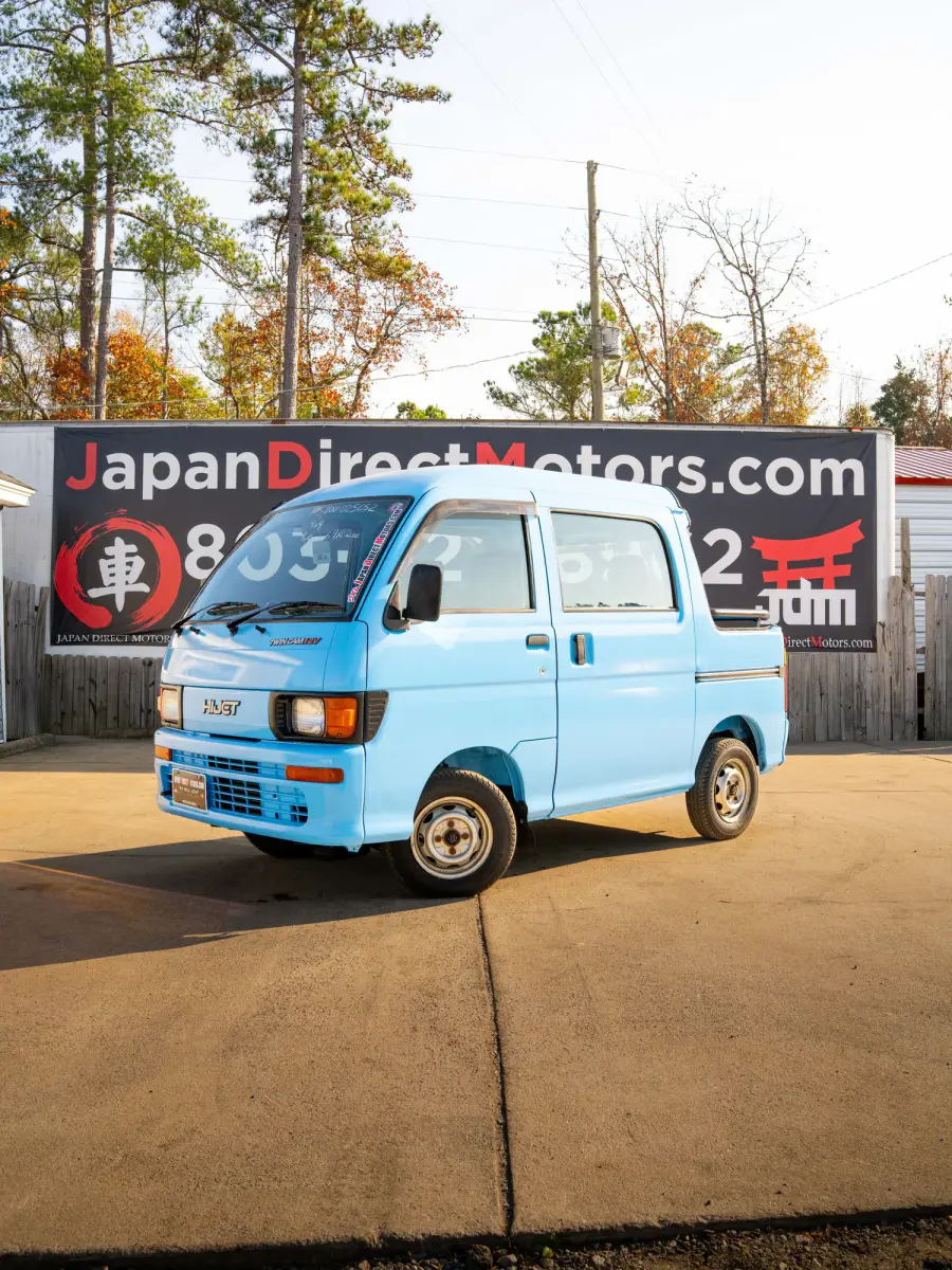 1997 Daihatsu Hijet DeckVan, a blue Kei Truck, for sale at Japan Direct Motors in Irmo, SC (photo 1 of 12)