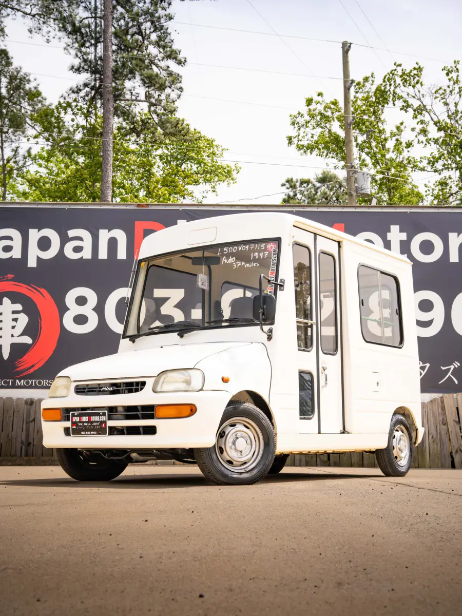 1997 Daihatsu Mira Walkthrough Van, a white Kei Van, for sale at Japan Direct Motors in Irmo, SC (photo 1 of 12)