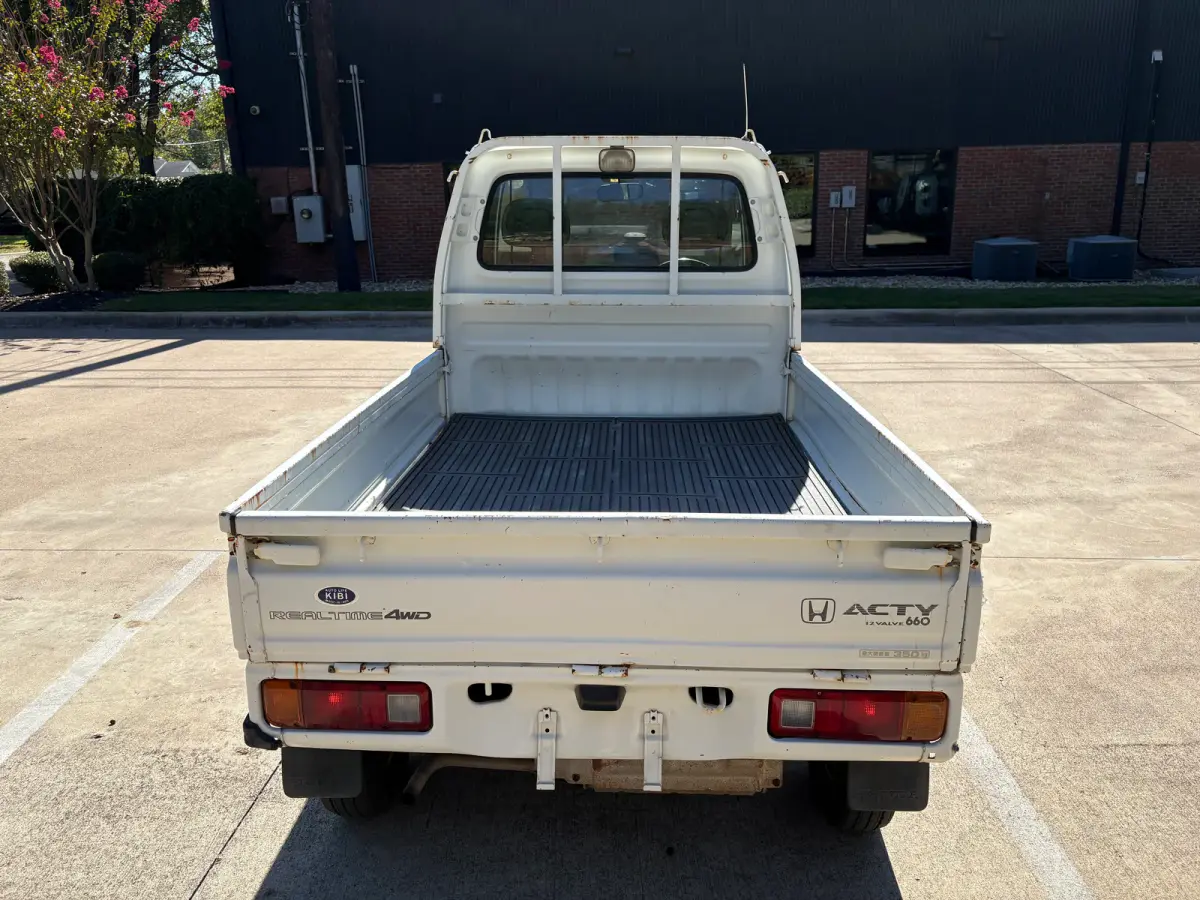 1997 Honda Acty 4x4 Kei Truck, rear view, for sale at Sunshine Imports in Austin, TX
