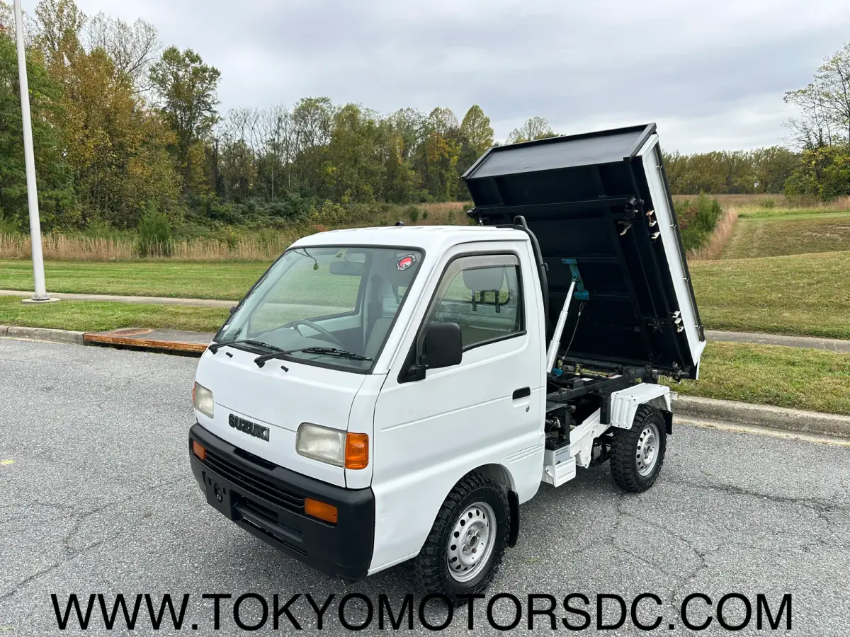1998 Suzuki Carry 3-way Dump 4WD, a Kei Truck, for sale at Tokyo Motors DC in Boyds, MD (photo 2 of 12)