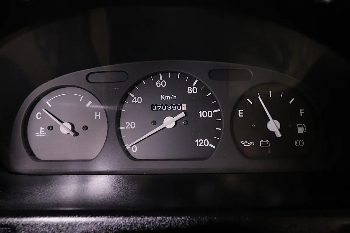 White 1998 Suzuki Carry 4x4 Kei Truck, instrument cluster, for sale at Duncan Imports in Christiansburg, VA