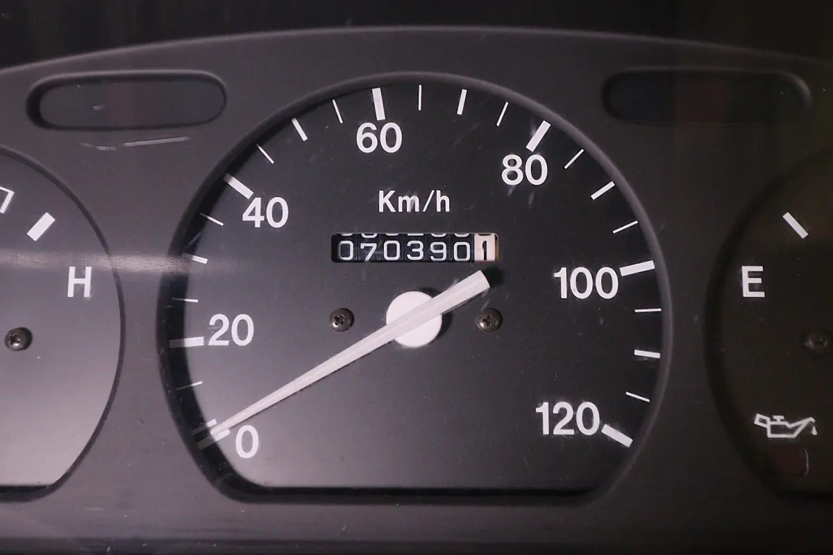 White 1998 Suzuki Carry 4x4 Kei Truck, odometer, for sale at Duncan Imports in Christiansburg, VA