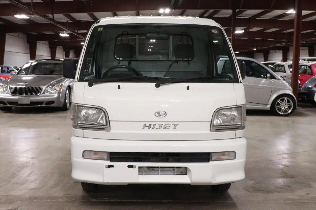 White 1999 Daihatsu Hijet 4x4 Kei Truck, front view, for sale at Duncan Imports in Christiansburg, VA