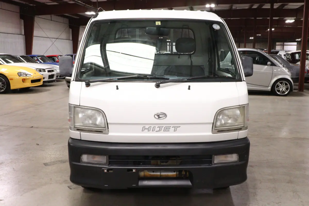 White 1999 Daihatsu Hijet 4x4 Kei Truck, front view, for sale at Duncan Imports in Christiansburg, VA
