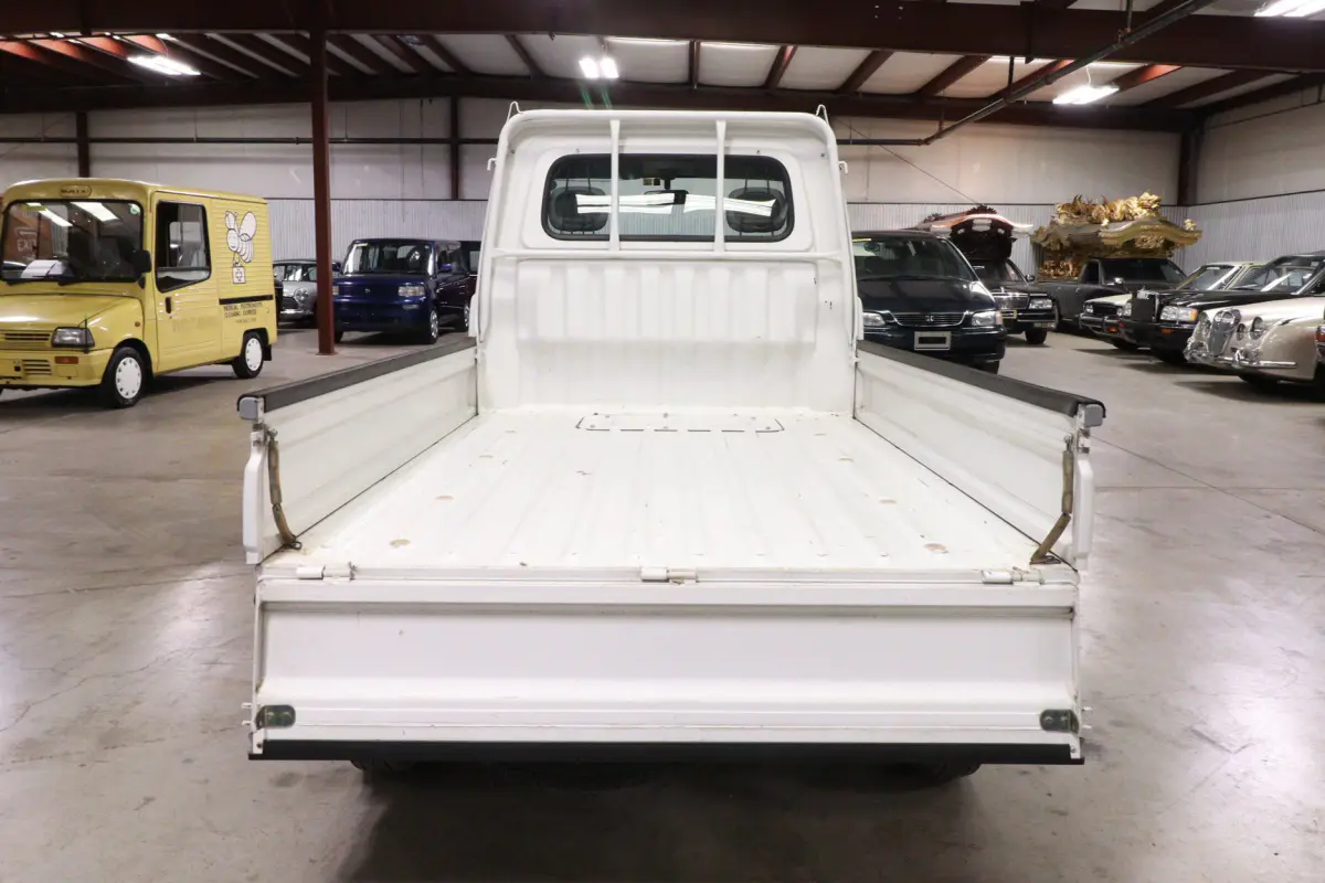 White 1999 Daihatsu Hijet 4x4 Kei Truck, rear view, for sale at Duncan Imports in Christiansburg, VA