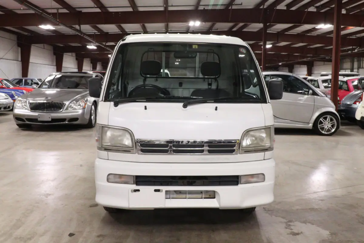 White 1999 Daihatsu Hijet 4x4 Kei Truck, front view, for sale at Duncan Imports in Christiansburg, VA