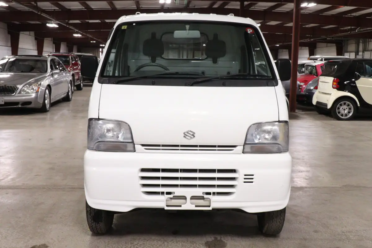 White 1999 Suzuki Carry 4x4 Kei Truck, front view, for sale at Duncan Imports in Christiansburg, VA