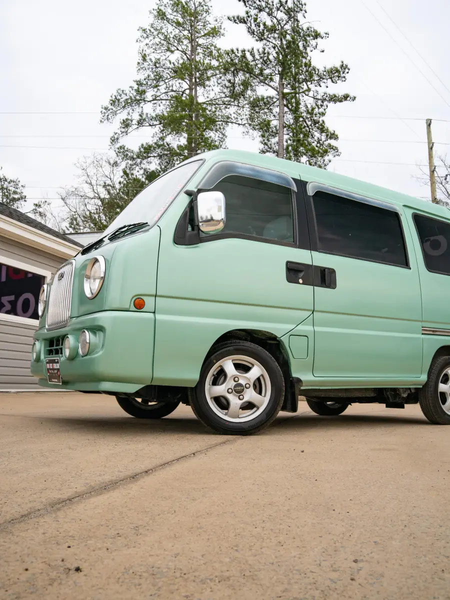 2001 Subaru Sambar Classic Van, a green Kei Van, for sale at Japan Direct Motors in Irmo, SC (photo 11 of 12)