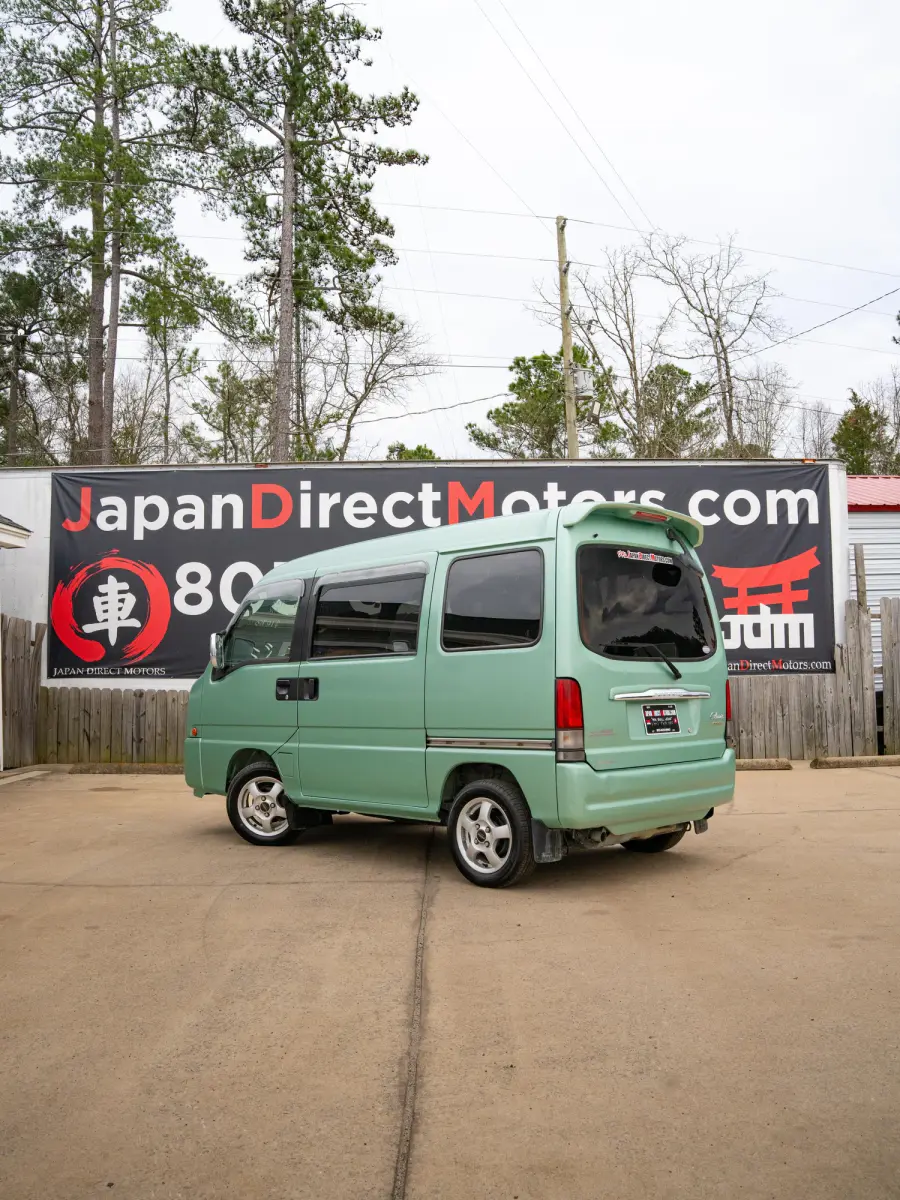 2001 Subaru Sambar Classic Van, a green Kei Van, for sale at Japan Direct Motors in Irmo, SC (photo 2 of 12)