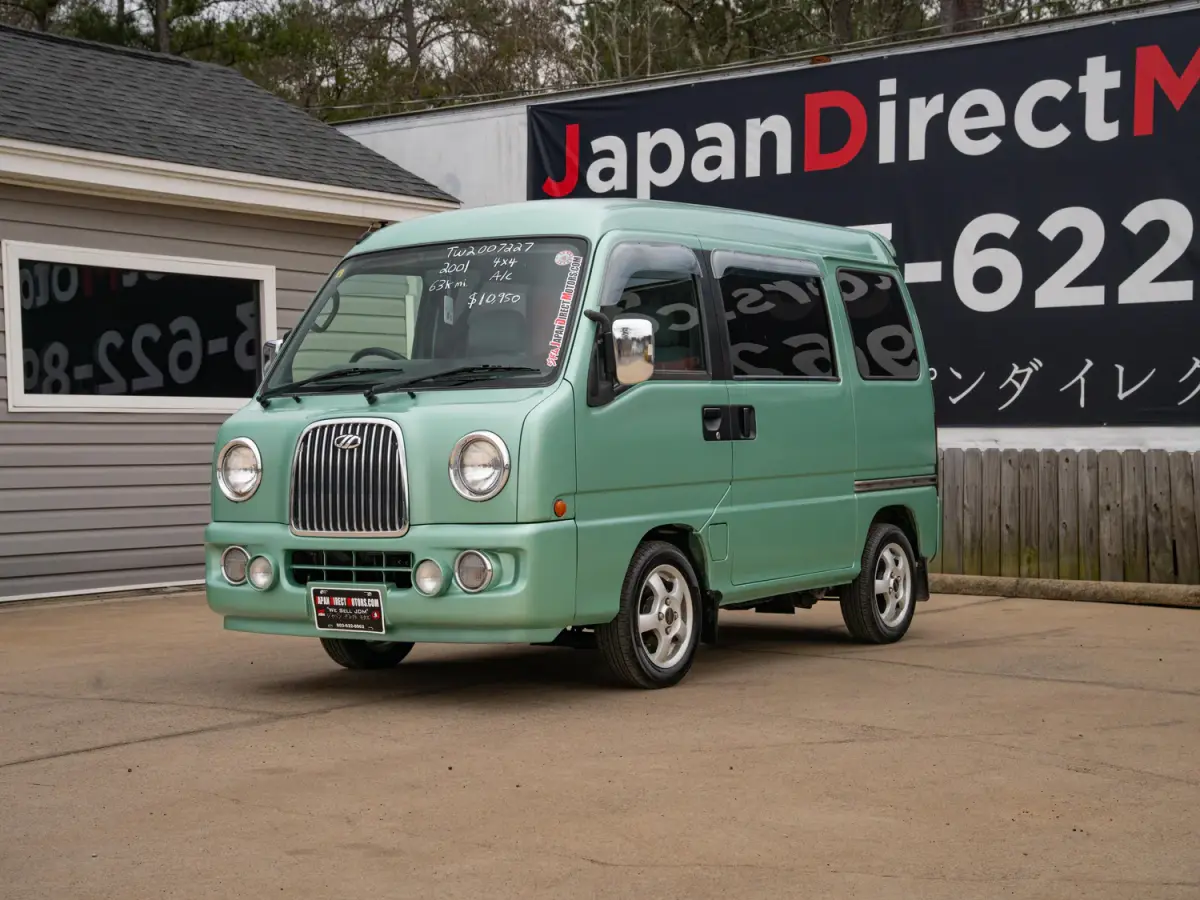 2001 Subaru Sambar Classic Van, a green Kei Van, for sale at Japan Direct Motors in Irmo, SC (photo 3 of 12)