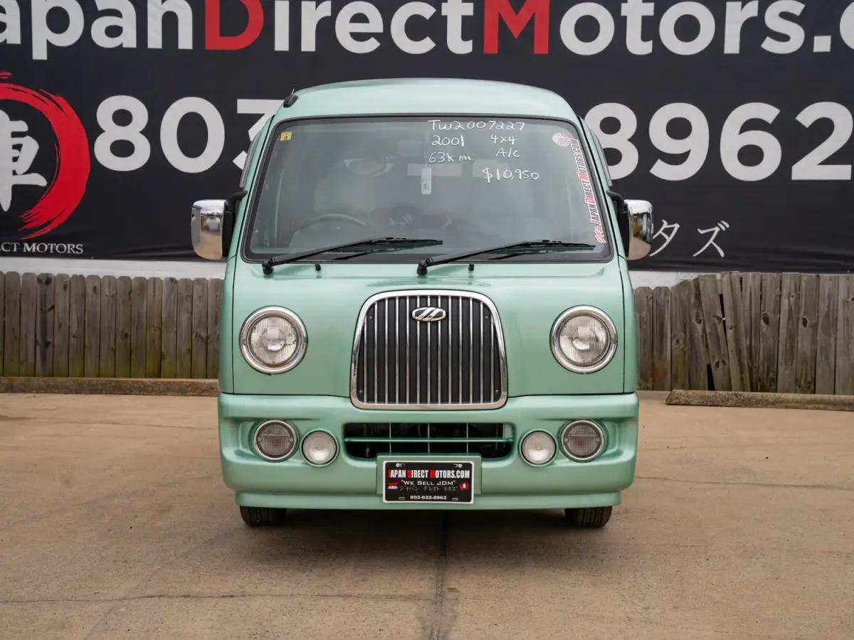 2001 Subaru Sambar Classic Van, a green Kei Van, for sale at Japan Direct Motors in Irmo, SC (photo 4 of 12)
