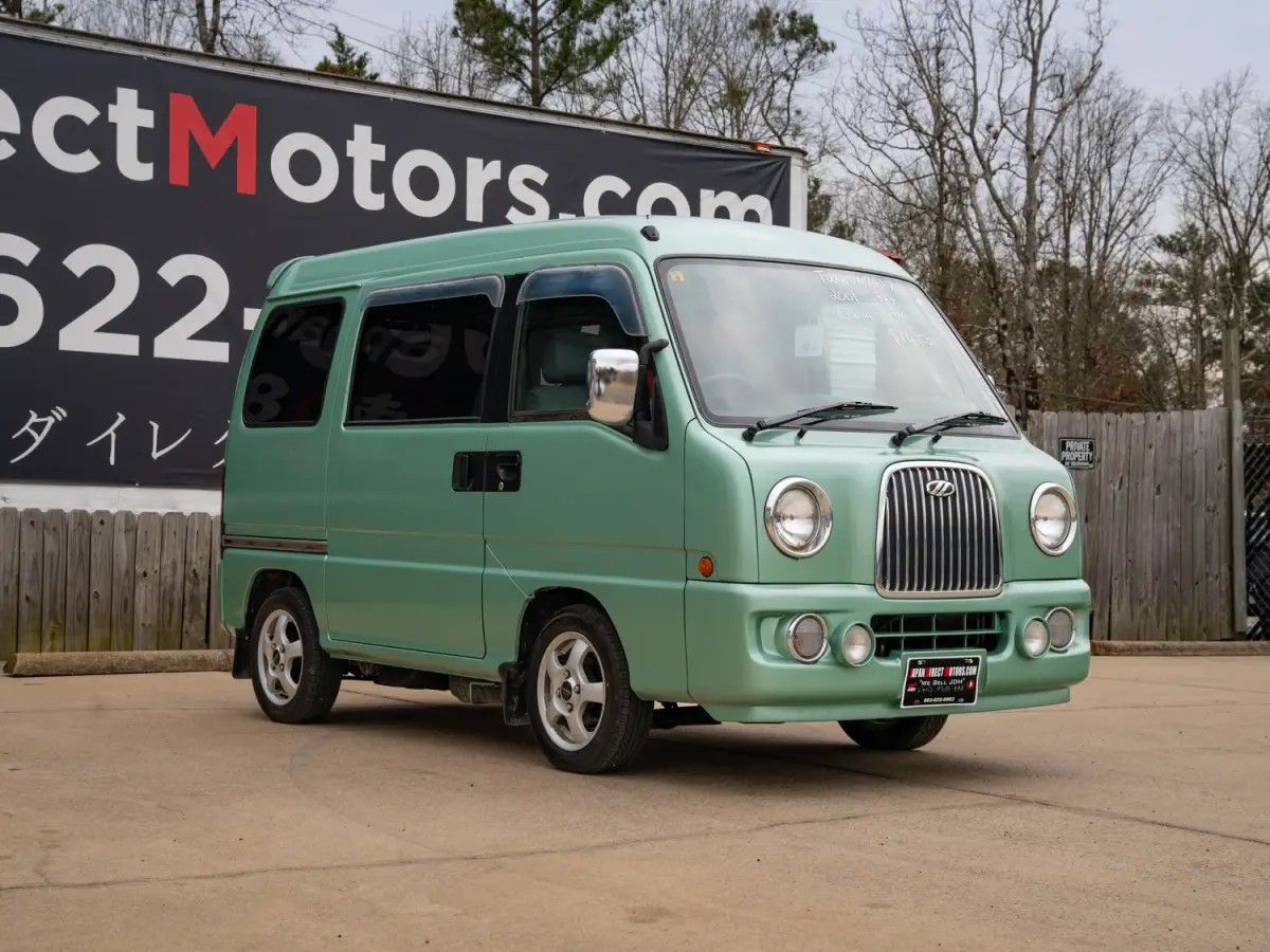 2001 Subaru Sambar Classic Van, a green Kei Van, for sale at Japan Direct Motors in Irmo, SC (photo 5 of 12)
