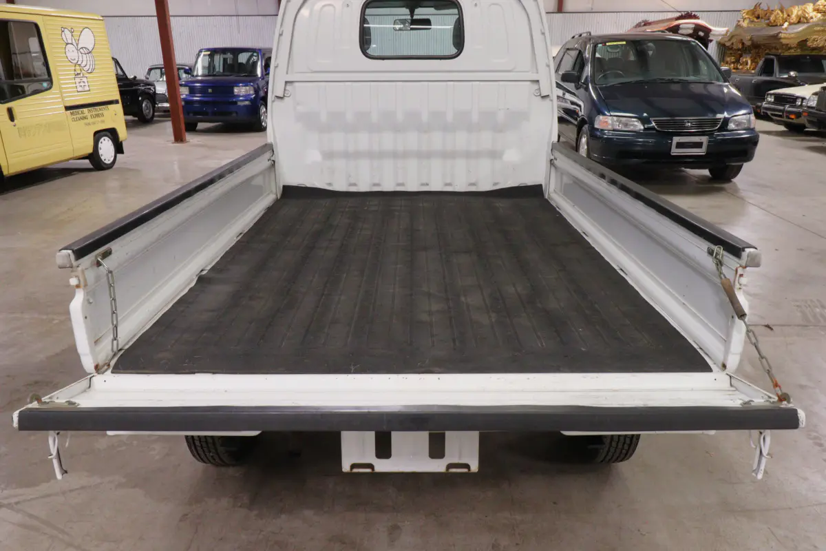 2001 Suzuki Carry 4x4 Kei Truck, cargo bed with tailgate lowered, for sale at Duncan Imports in Christiansburg, VA