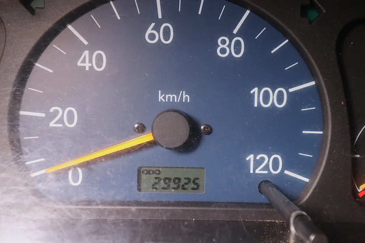 2001 Suzuki Carry 4x4 Kei Truck, speedometer and odometer, for sale at Duncan Imports in Christiansburg, VA