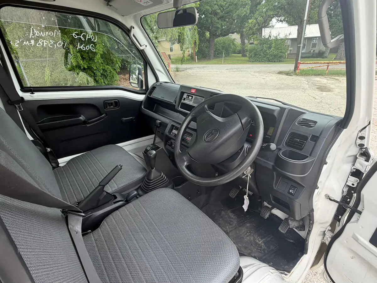 2021 Daihatsu Hijet HD Dump, a white off-road Kei Truck, for sale at Weatherford Mini Trucks in Weatherford, TX (photo 10 of 12)