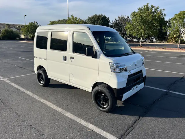 2021 Daihatsu Hijet Van, a whiteout off-road Kei Van, for sale at Mini Monsters USA in St. George, UT (photo 11 of 12)