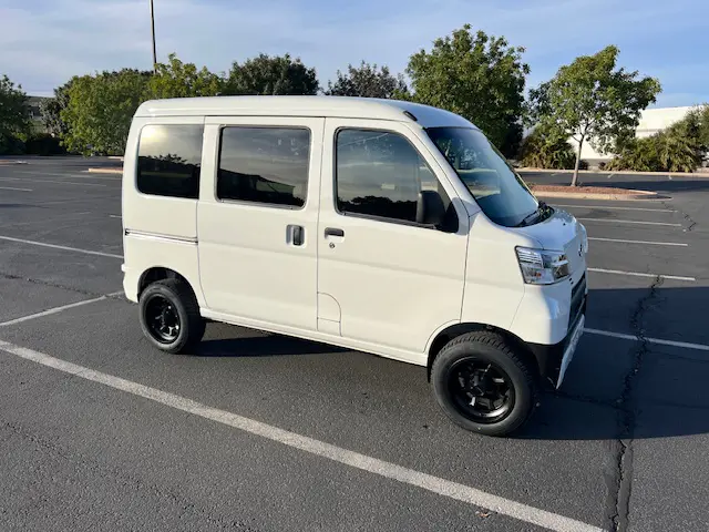 2021 Daihatsu Hijet Van, a whiteout off-road Kei Van, for sale at Mini Monsters USA in St. George, UT (photo 12 of 12)