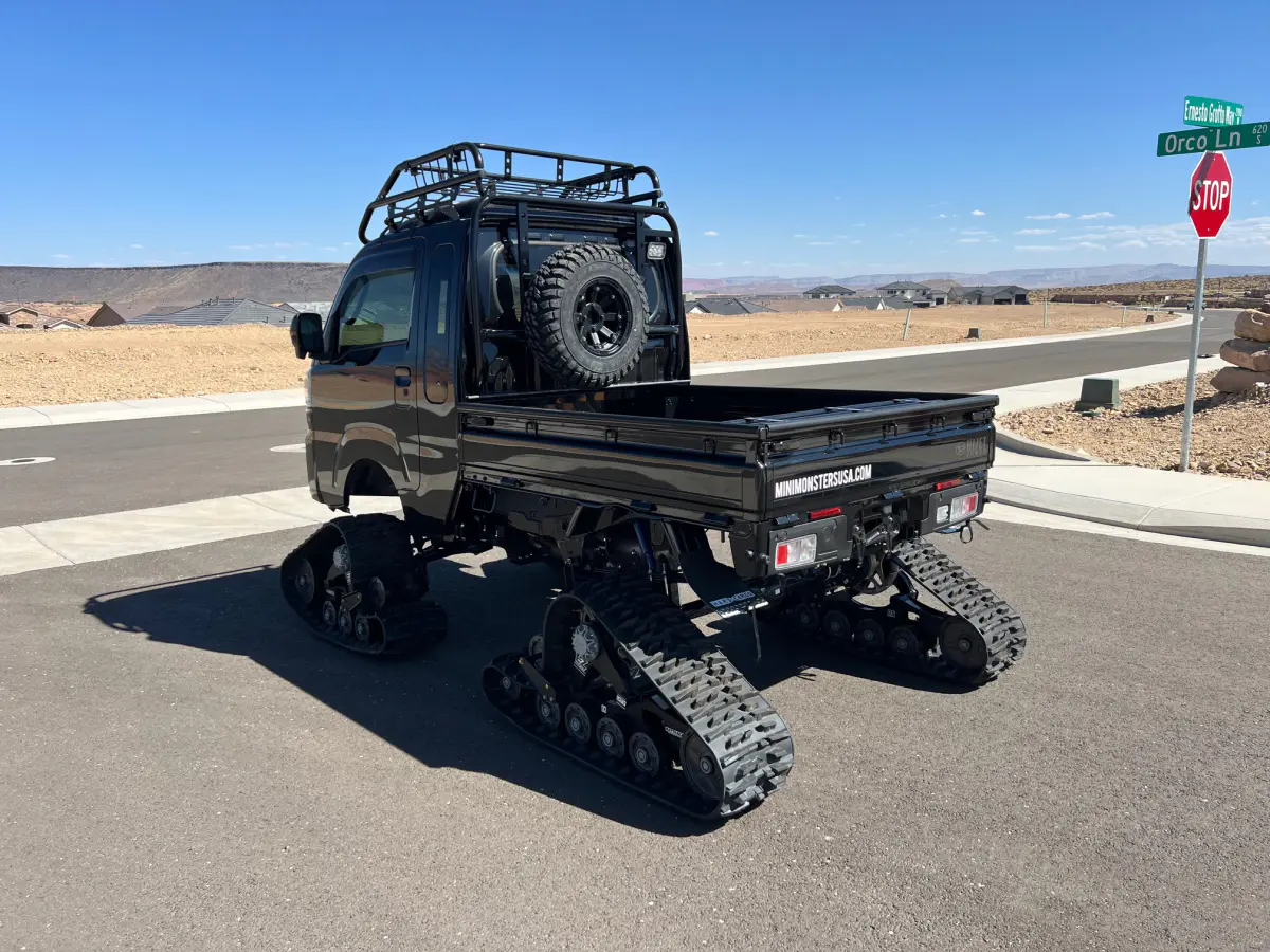 2022 Daihatsu Hijet Extreme, a black off-road Kei Truck, for sale at Mini Monsters USA in St. George, UT (photo 6 of 11)