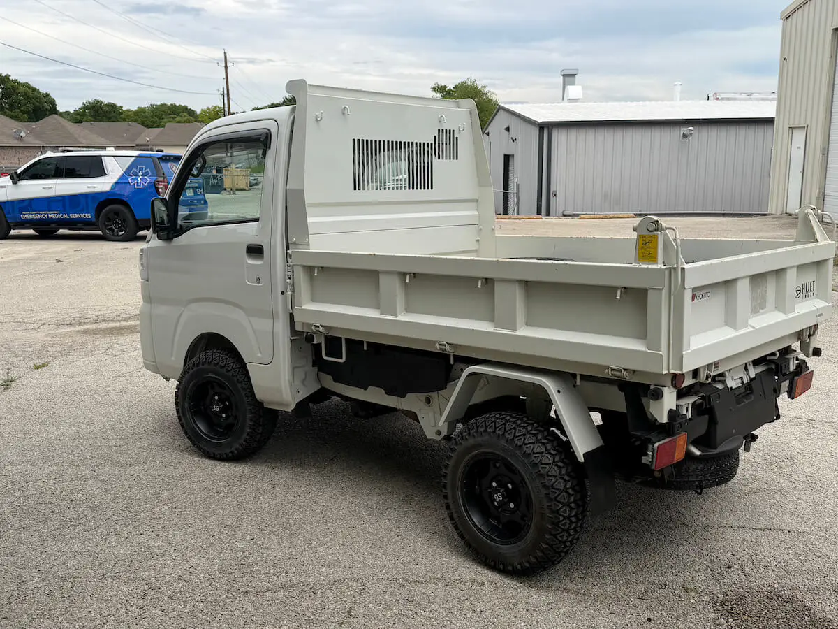 2022 Daihatsu Hijet HD Dump, a white off-road Kei Truck, for sale at Weatherford Mini Trucks in Weatherford, TX (photo 5 of 12)