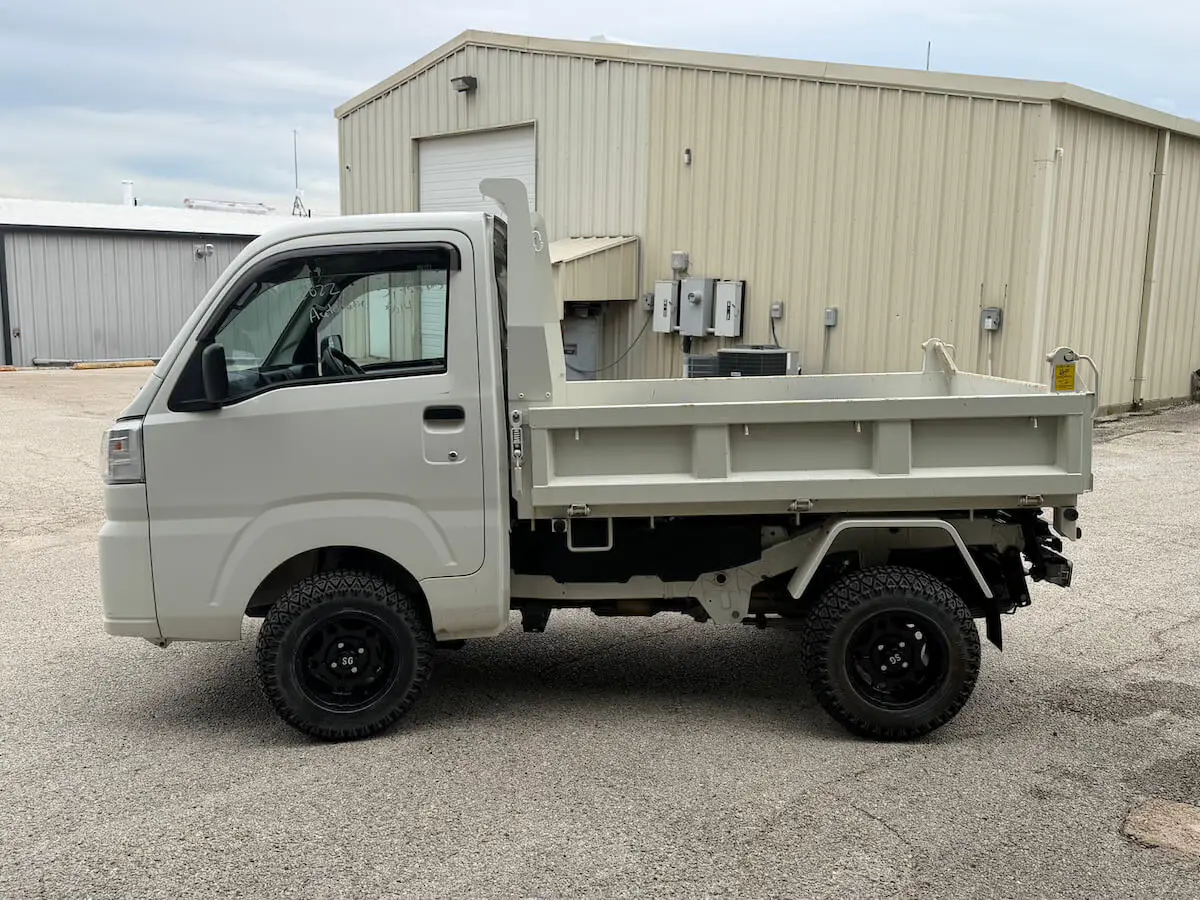 2022 Daihatsu Hijet HD Dump, a white off-road Kei Truck, for sale at Weatherford Mini Trucks in Weatherford, TX (photo 6 of 12)