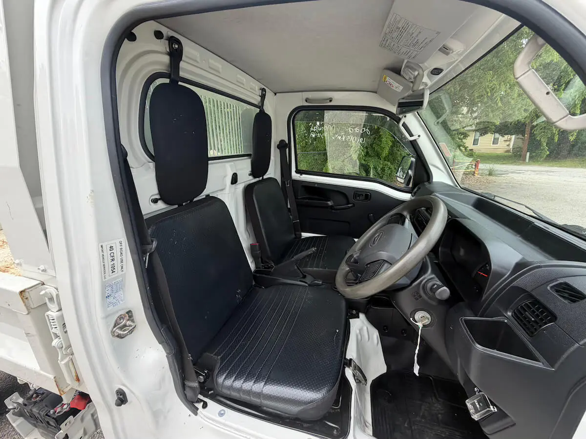 2022 Daihatsu Hijet HD Dump, a white off-road Kei Truck, for sale at Weatherford Mini Trucks in Weatherford, TX (photo 8 of 12)