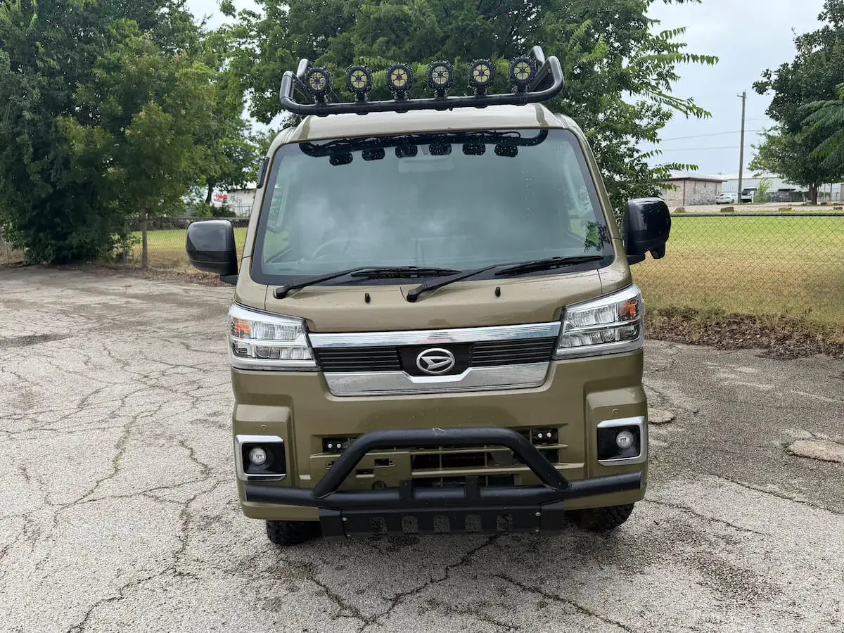 2022 Daihatsu Hijet Jumbo Cab**Tons of Upgrades, a khaki green off-road Kei Truck, for sale at Weatherford Mini Trucks in Weatherford, TX (photo 6 of 12)