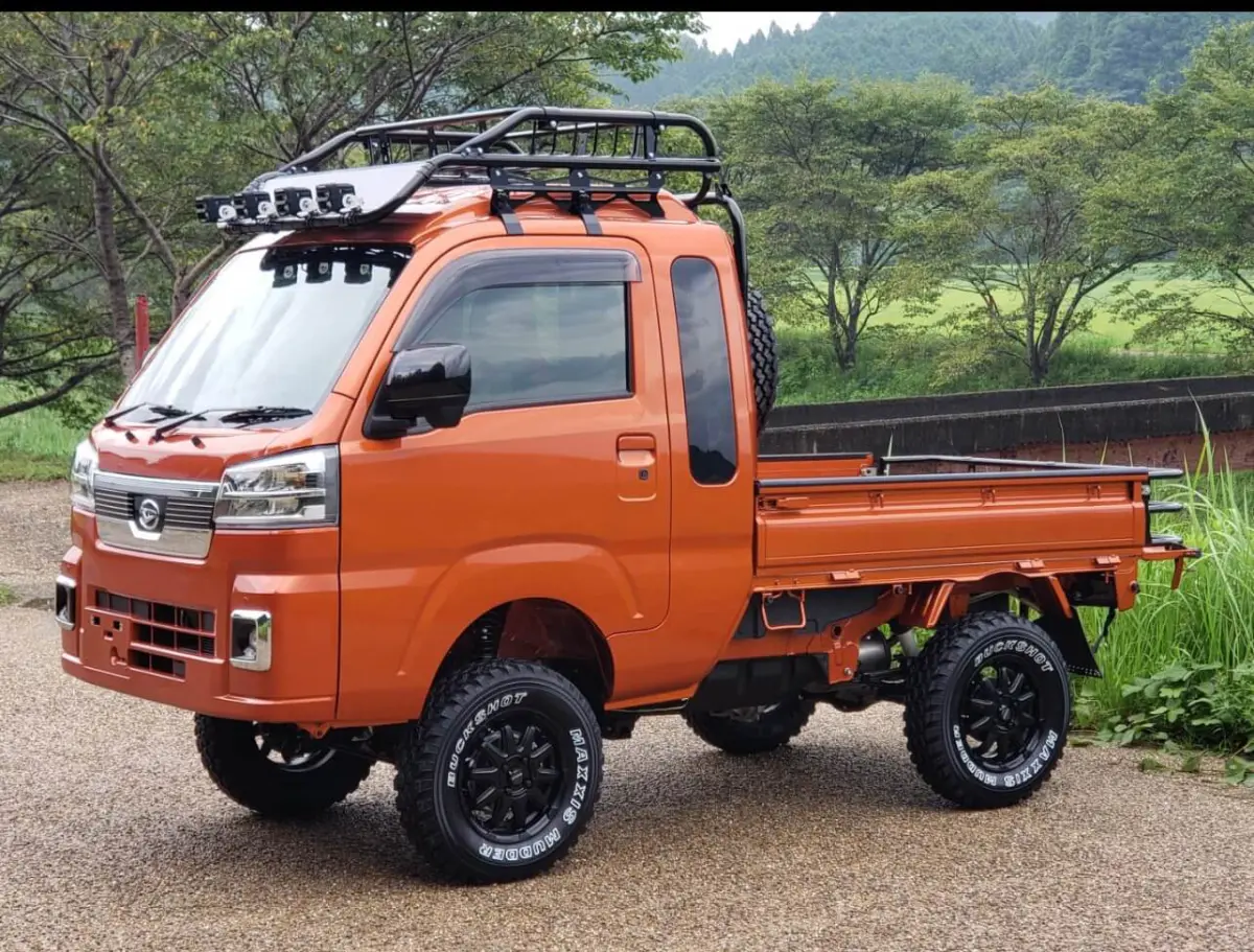 2022 Daihatsu Hijet Jumbo Extreme, a desert orange off-road Kei Truck, for sale at Mini Monsters USA in St. George, UT (photo 1 of 12)