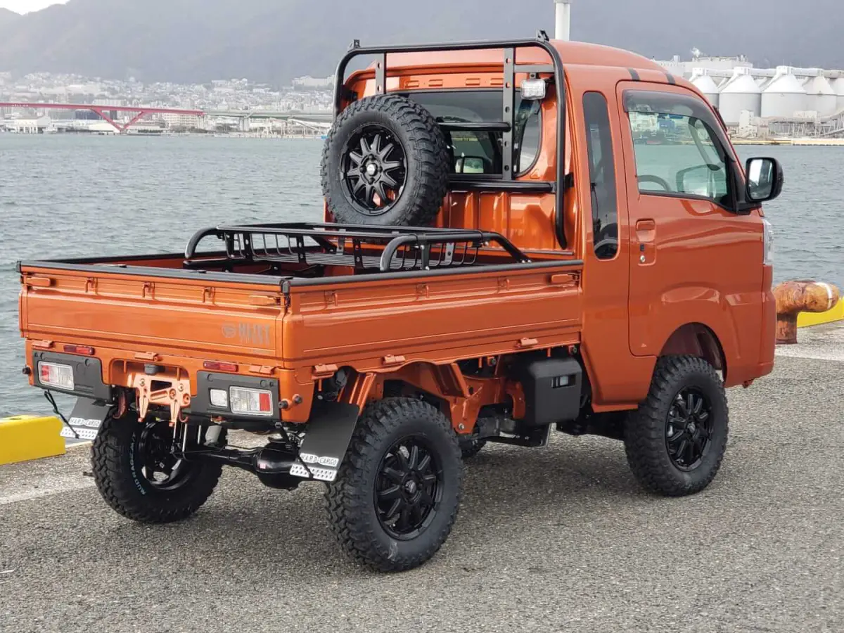 2022 Daihatsu Hijet Jumbo Extreme, a desert orange off-road Kei Truck, for sale at Mini Monsters USA in St. George, UT (photo 4 of 12)