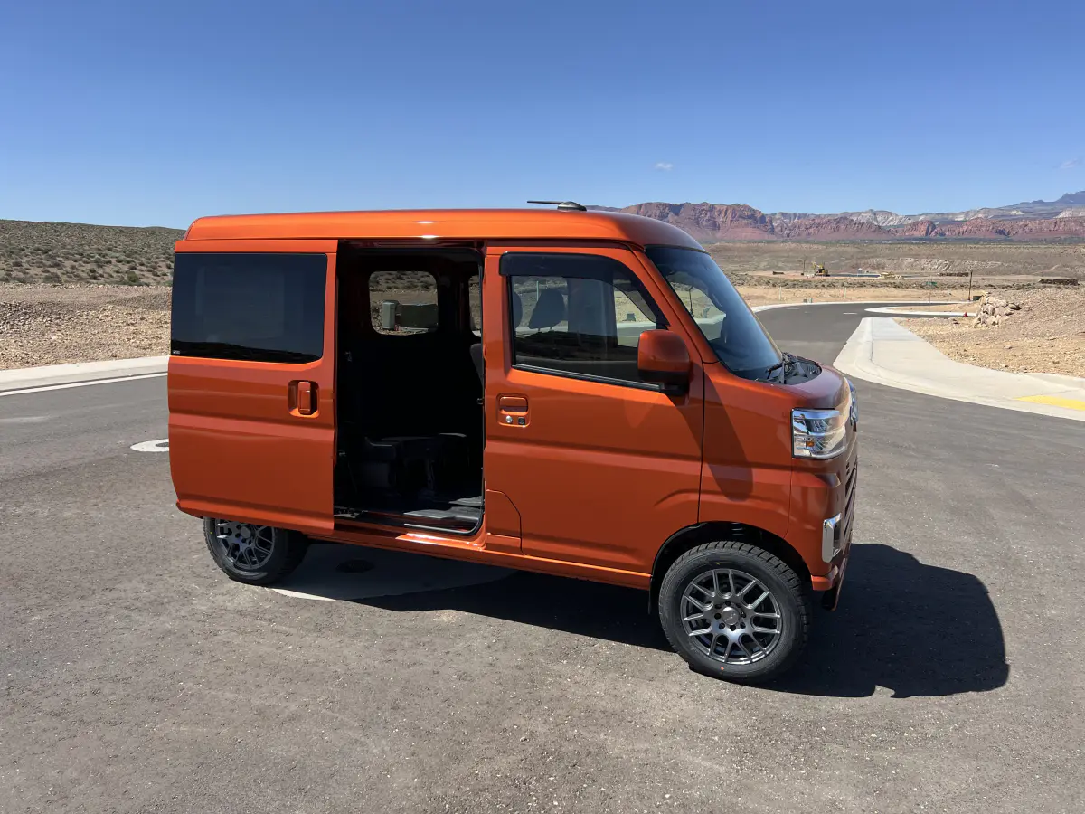 2023 Daihatsu Hijet Cargo Van, a desert orange off-road Kei Van, for sale at Mini Monsters USA in St. George, UT (photo 10 of 12)