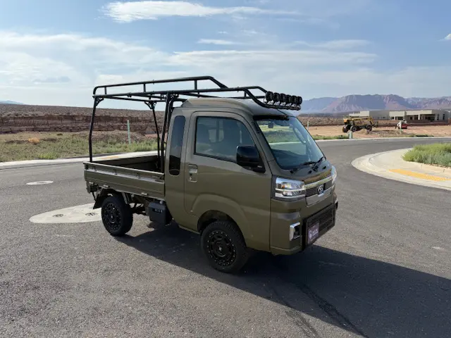 2023 Daihatsu Hijet Jumbo, a general green off-road Kei Truck, for sale at Mini Monsters USA in St. George, UT (photo 1 of 12)