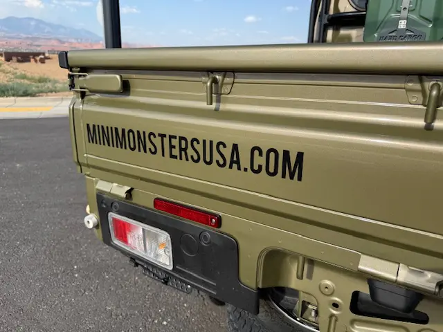 2023 Daihatsu Hijet Jumbo, a general green off-road Kei Truck, for sale at Mini Monsters USA in St. George, UT (photo 11 of 12)