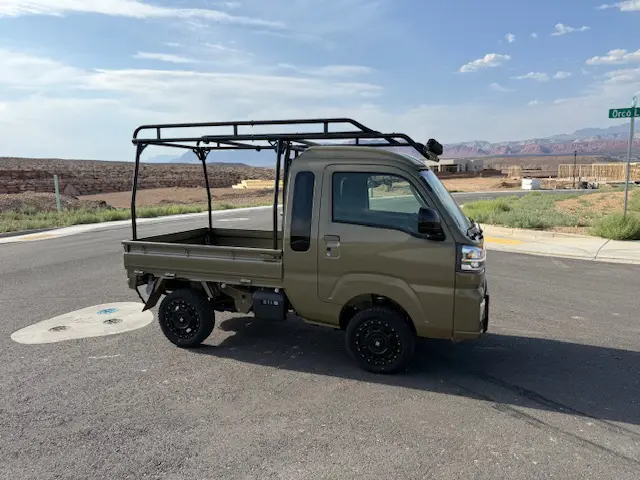 2023 Daihatsu Hijet Jumbo, a general green off-road Kei Truck, for sale at Mini Monsters USA in St. George, UT (photo 2 of 12)