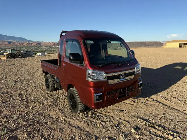 2023 Daihatsu Hijet Jumbo, a red off-road Kei Truck, for sale at Mini Monsters USA in St. George, UT (photo 2 of 12)