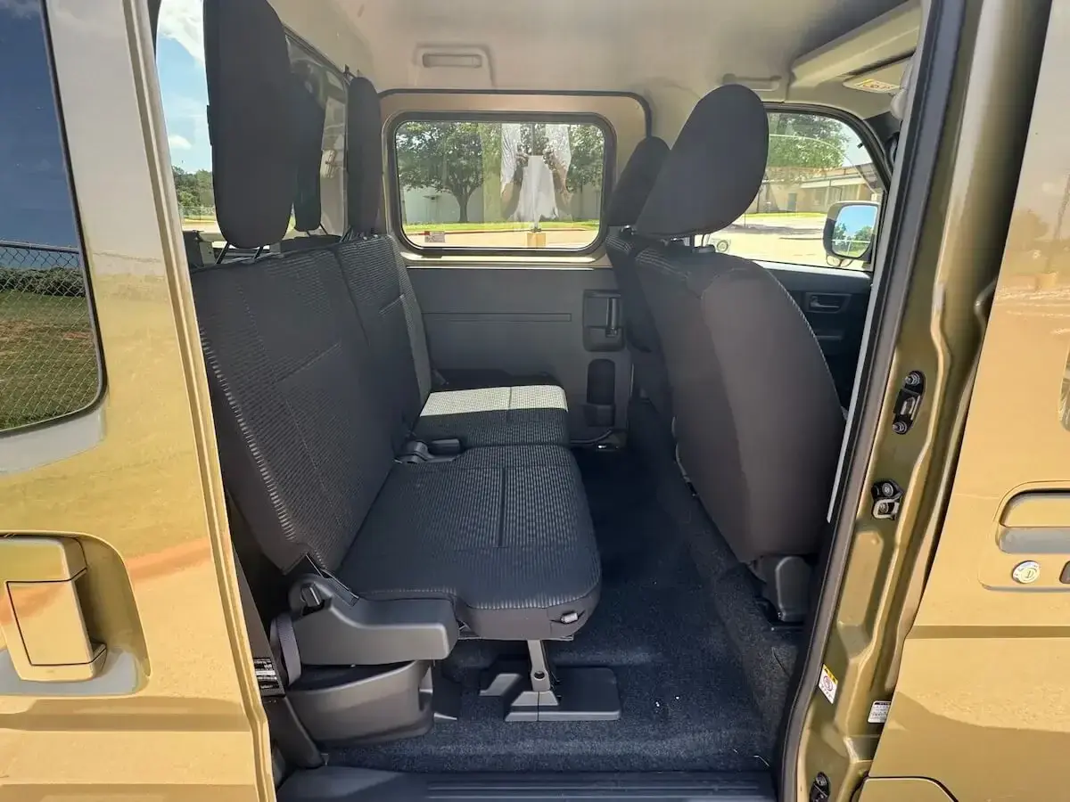 2024 Daihatsu Hijet Deck Van, a khaki green off-road Kei Truck, for sale at Weatherford Mini Trucks in Weatherford, TX (photo 11 of 12)