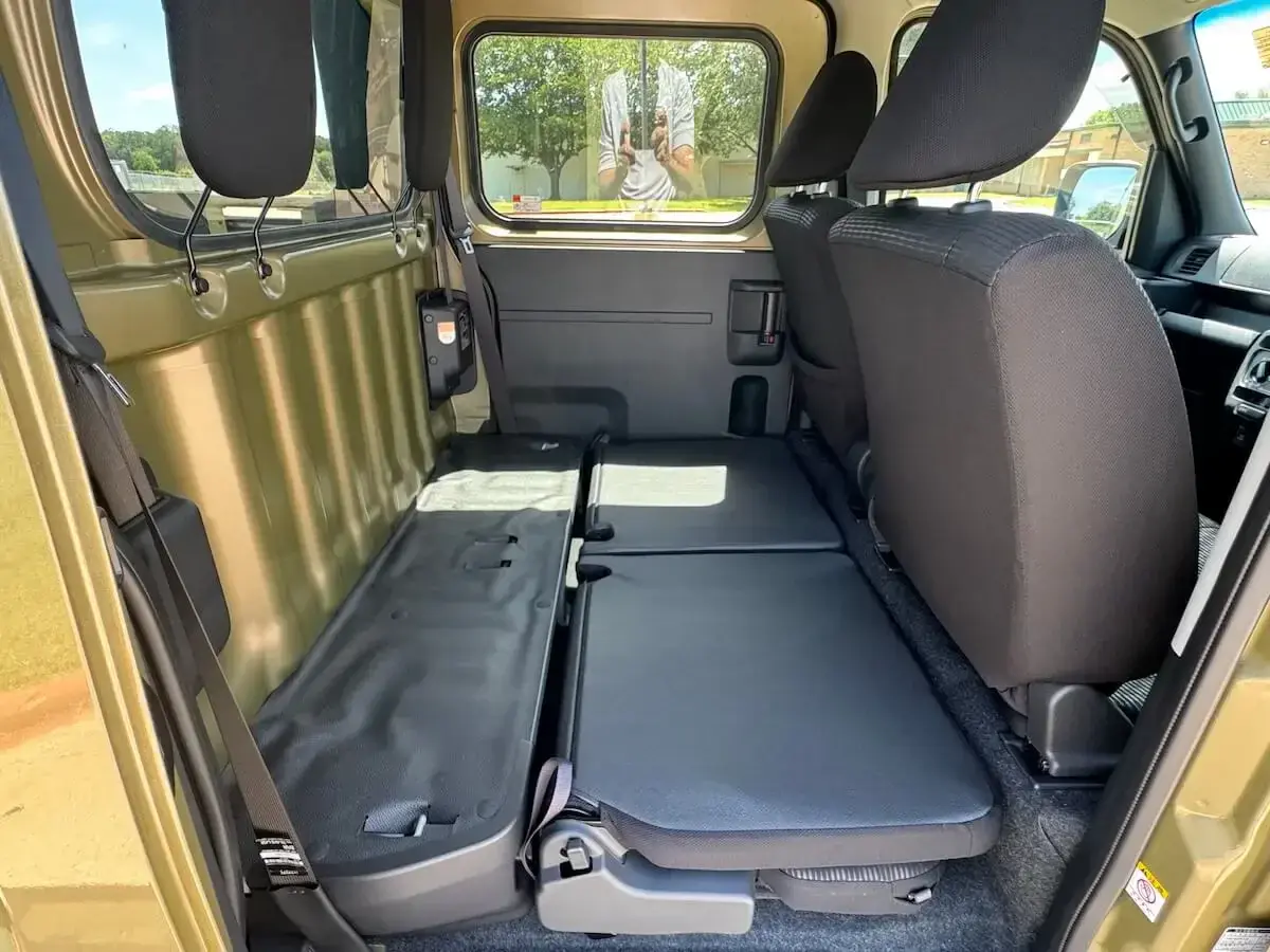 2024 Daihatsu Hijet Deck Van, a khaki green off-road Kei Truck, for sale at Weatherford Mini Trucks in Weatherford, TX (photo 10 of 12)