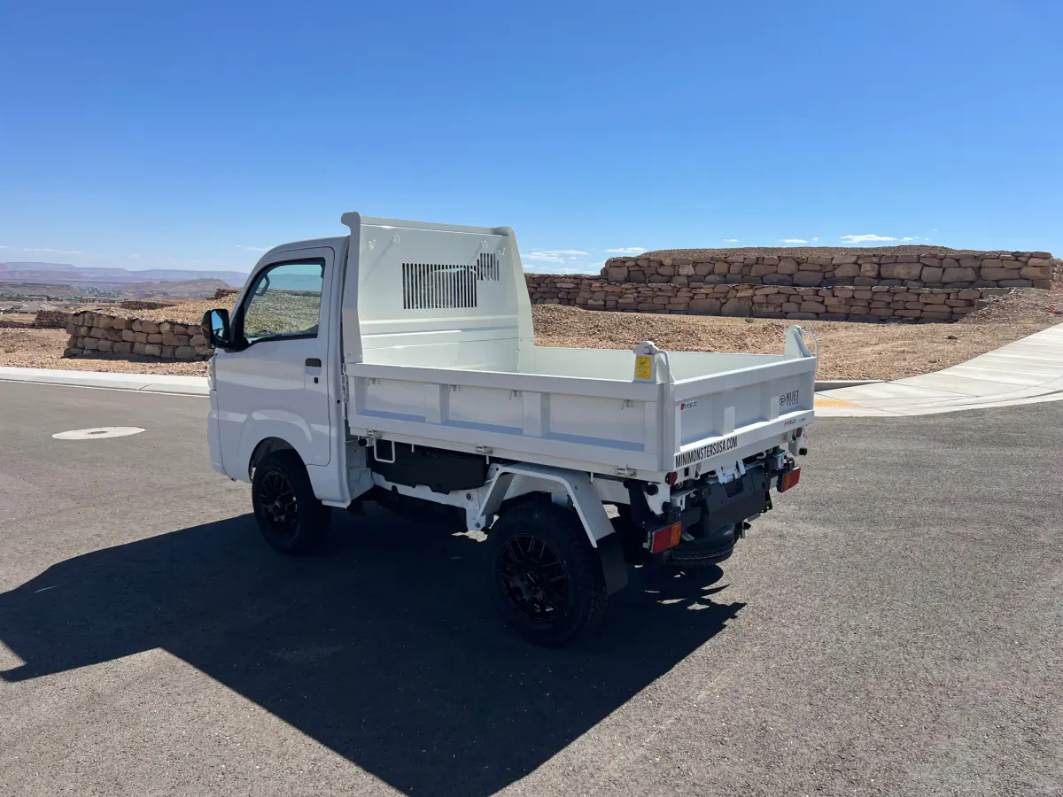 2024 Daihatsu Hijet HD Dump, a whiteout off-road Kei Truck, for sale at Mini Monsters USA in St. George, UT (photo 6 of 12)