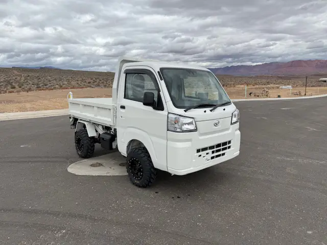 2024 Daihatsu Hijet HD Dump, a whiteout off-road Kei Truck, for sale at Mini Monsters USA in St. George, UT (photo 3 of 12)