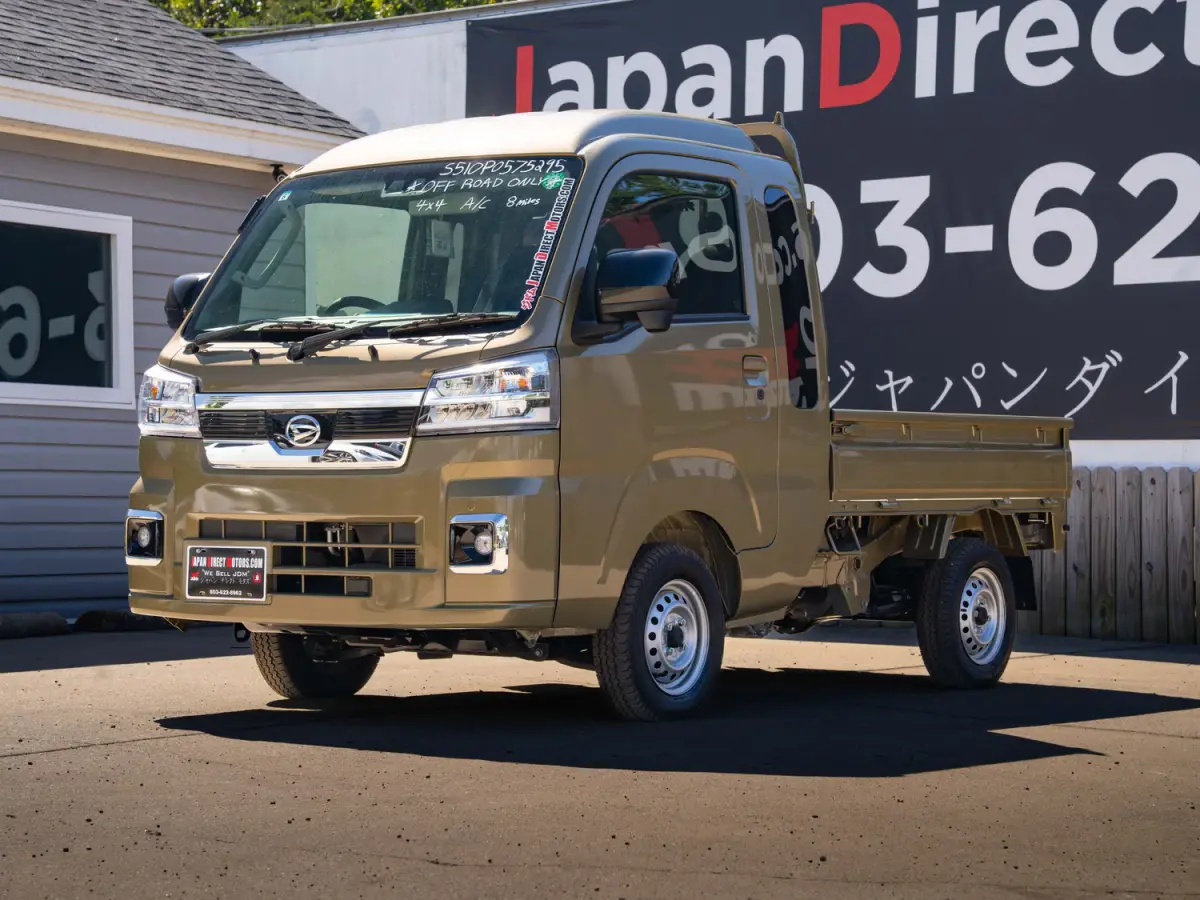 2024 Daihatsu Hijet, a green off-road Kei Truck, for sale at Japan Direct Motors in Irmo, SC (photo 3 of 12)