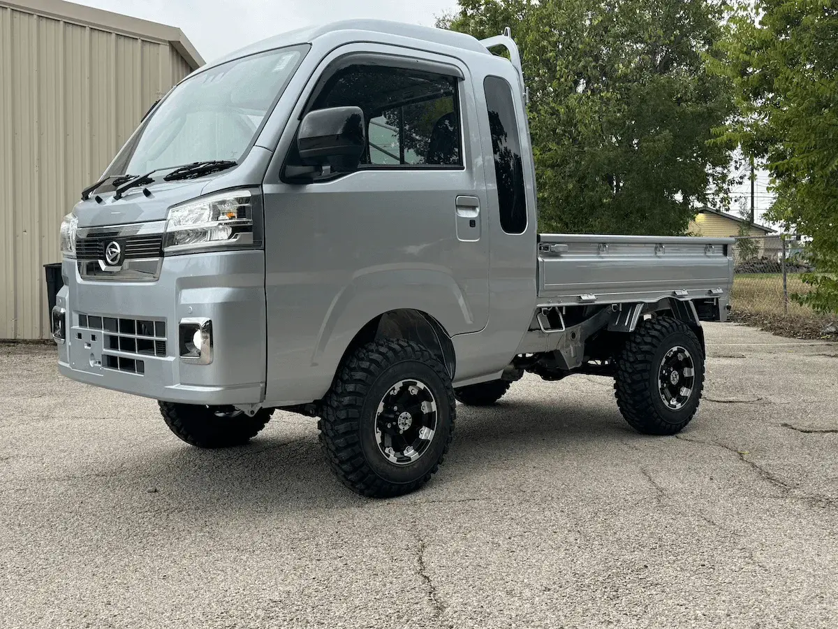 2025 Daihatsu Hijet Cab Automatic Transmission Farming Package, a silver off-road Kei Truck, for sale at Weatherford Mini Trucks in Weatherford, TX (photo 3 of 8)