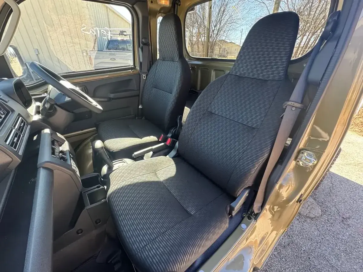 2025 Daihatsu Hijet Jumbo Automatic Farming Package, a khaki green off-road Kei Truck, for sale at Weatherford Mini Trucks in Weatherford, TX (photo 8 of 8)